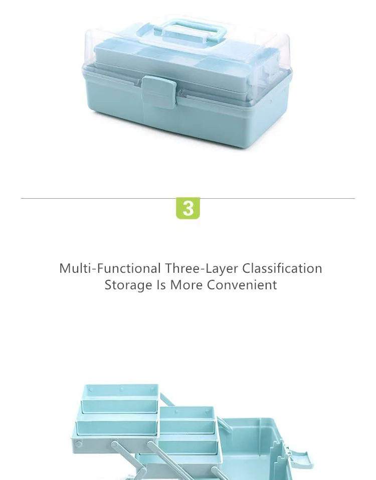 Многофункциональный портативный трехслойный ящик для хранения инструментов игрушки и косметики медицина организации хранения
