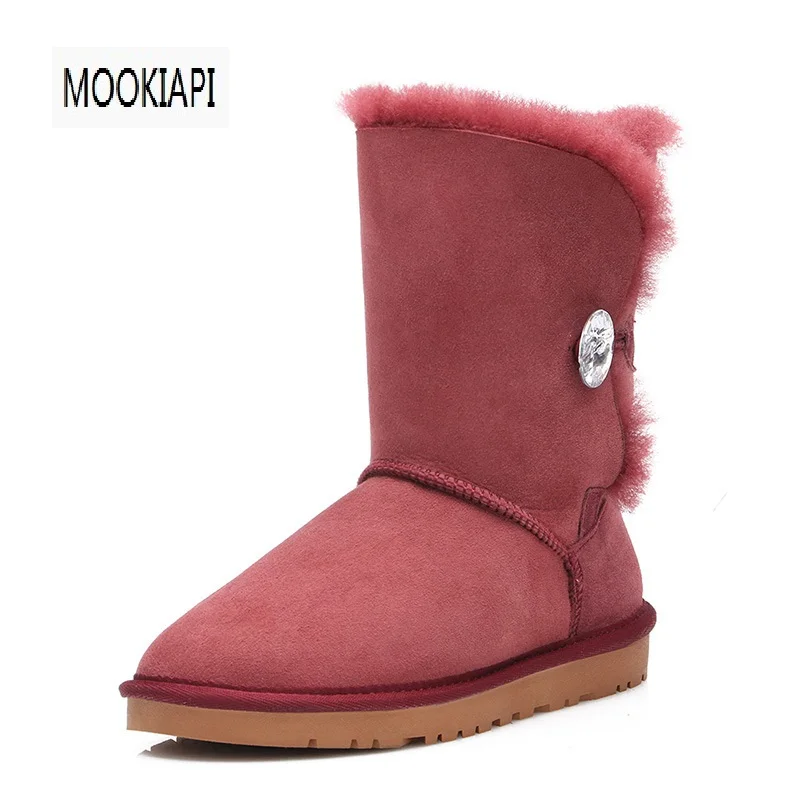 2019 European high-quality snow boots real sheepskin 100%natural wool women's free delivery 6 colors | Обувь