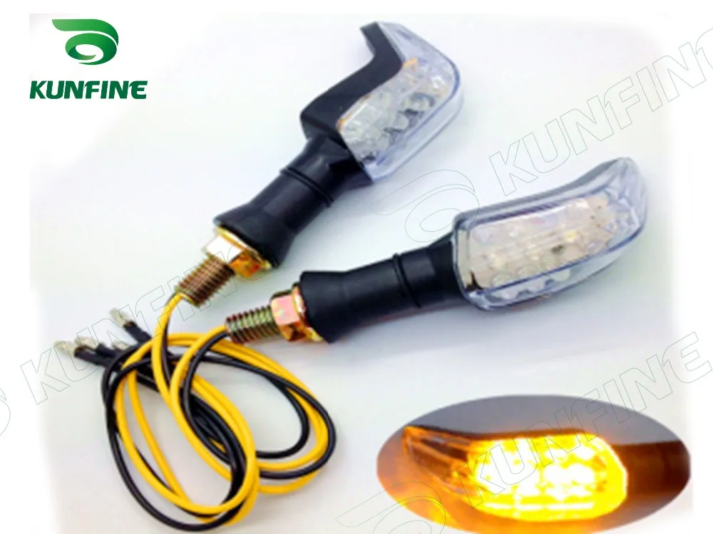 KUNFINE 4PCS Universal Motorcycle LED Turn Signal Indicators light Blinkers Flexible Bendable Amber Light 8 (1)