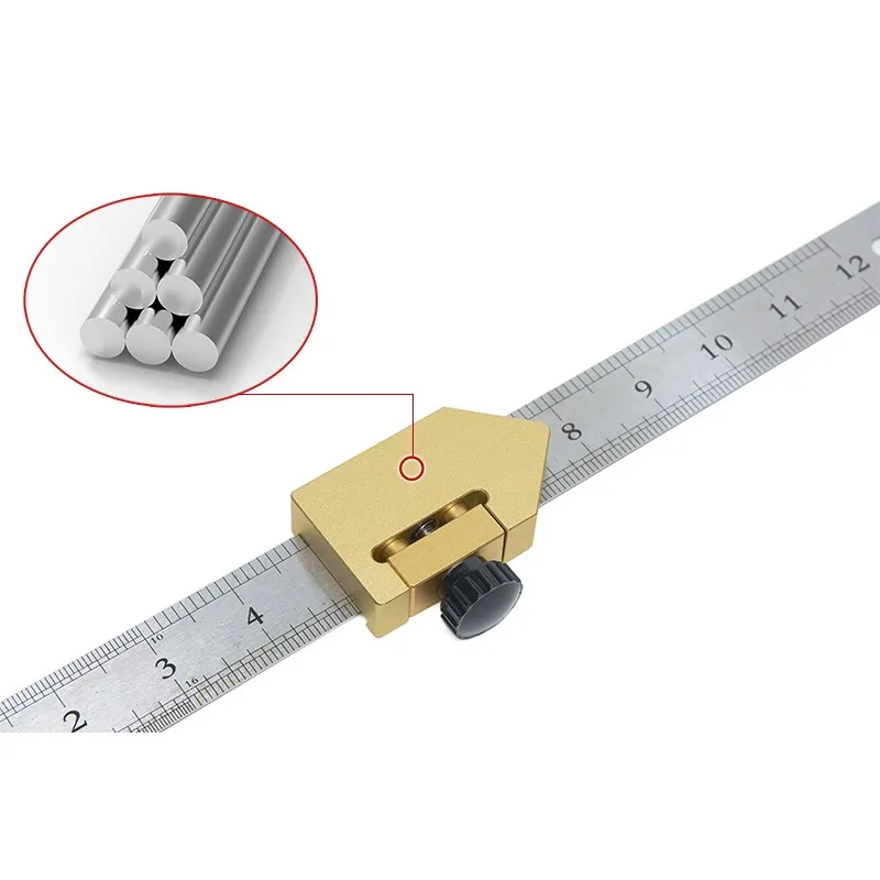 universal steel ruler Locator aluminum alloy positioning block Woodworking scribe Steel ruler fixed block woodworking tool