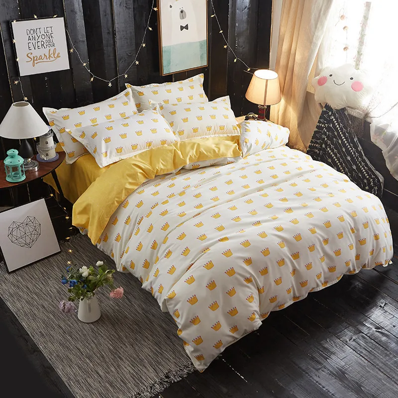 

Imperial Crown Printed Bedding Duvet Cover Set Queen Size, 1 Quilt Cover 1 Bedding Sheet Set 2 Pillowcase For Kids Baby Family