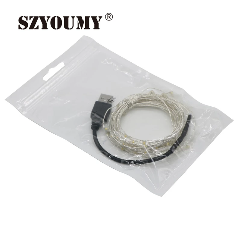 SZYOUMY DHL 30 шт. USB порт DC 5 В 33ft 10 м 100 светодиодный s медный провод гибкий очаровательный светодиодный звездный свет для свадебной вечеринки