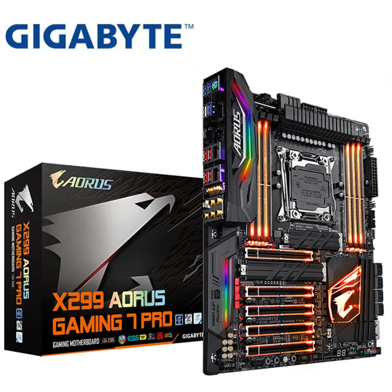 

For Gigabyte GA-X299 AORUS GAMING 7 PRO Original NEW Motherboard Game overclocking computer motherboard LGA 2066