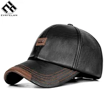 Evrfelan, Мужская бейсболка, зимняя бейсболка, шапка из искусственной кожи, теплые шапки, Мужская модная кепка s Casquette
