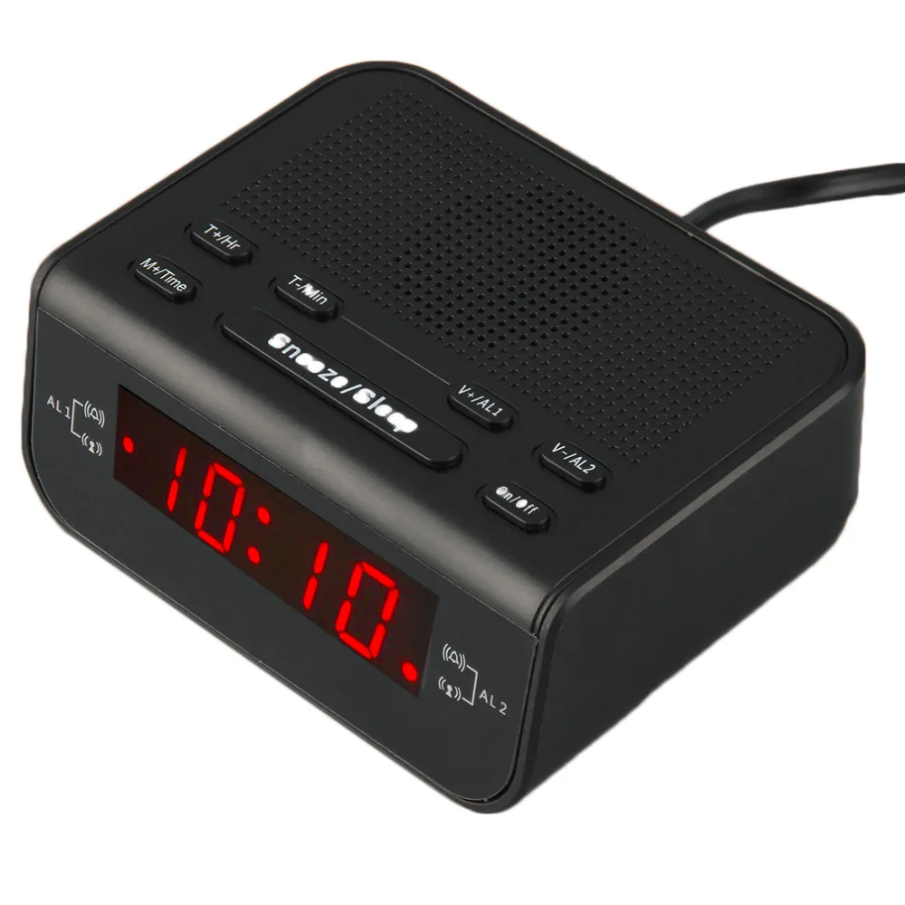 

2017 Digital FM Alarm Clock Radio With Dual Alarm Sleep Timer LED Red Time Display Hot Selling Drop Shipping