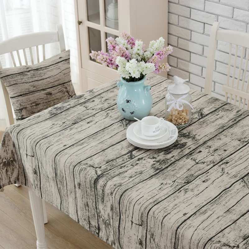 Vintage Wood Tablecloths Cotton Linen Table Coffee Tablecloth Bark