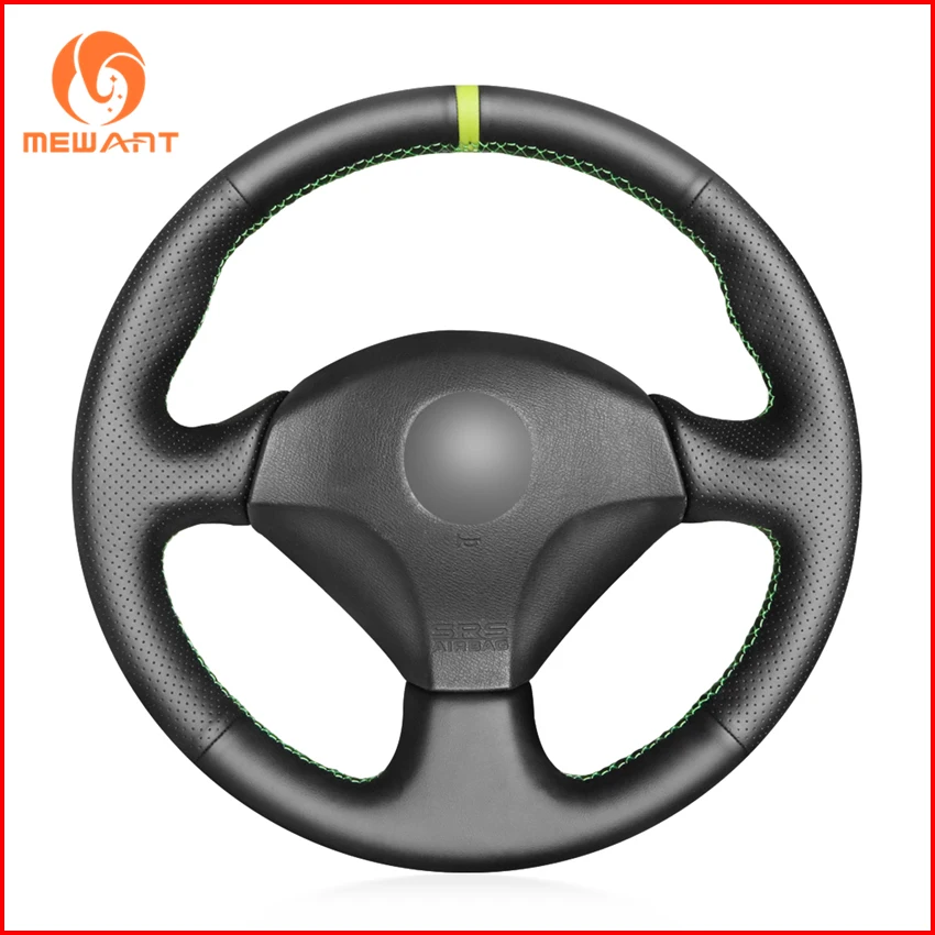 

MEWANT Black Genuine Leather Steering Wheel Cover for Honda S2000 2000-2008 Civic Si 2002-2004 Acura RSX Type-S 2005
