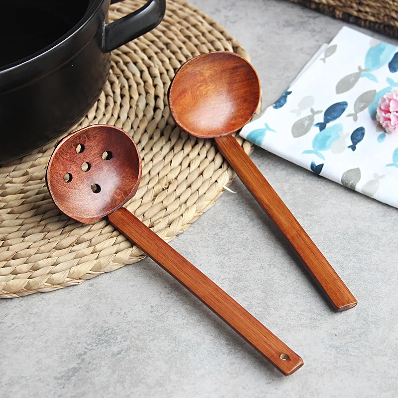 Japanese Handmade wooden strainer nonstick fishing spoon wooden spoon