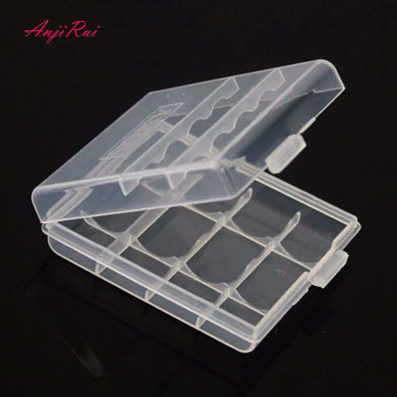 

Battery Case Plastic Transparent Colorful AA/AAA 14500 Battery Storage Box Case with Hook Holder for 4PCS Battery Storage Box