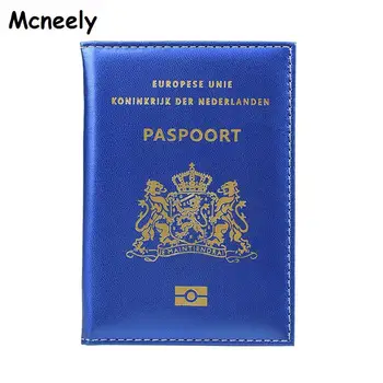 

High Quality Leather Netherland Passport Cover ID Card Document Card Passport Holder Purse Air Ticket Wallet Case for Holland