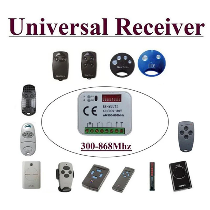 

2 Channel universal rolling code fixed receiver 300-868Mhz Very 2018