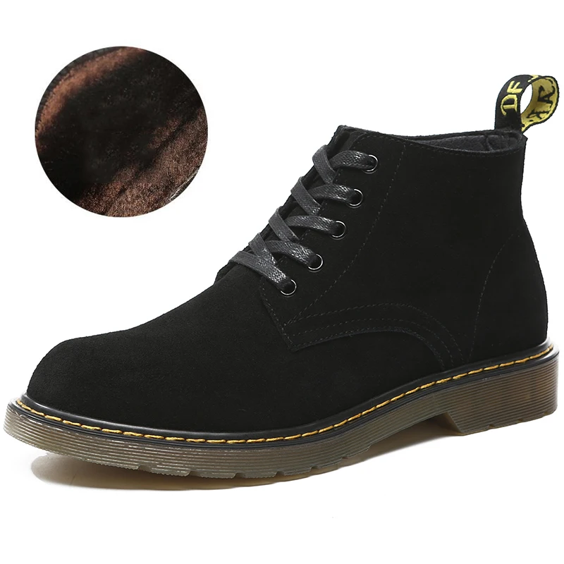 

MYCOLEN Martin Boots New Fashion Lace Up Men Shoes Luxury Brand Warm Cotton Minimalist Design Round Toe Snow Boots Chaussure