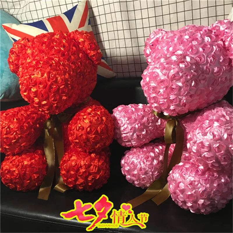 

New pattern Artificial Flowers Rose Bear Plastic Foam Rose Teddy Bear Girlfriend Valentines Day Gift Birthday Party Decoration