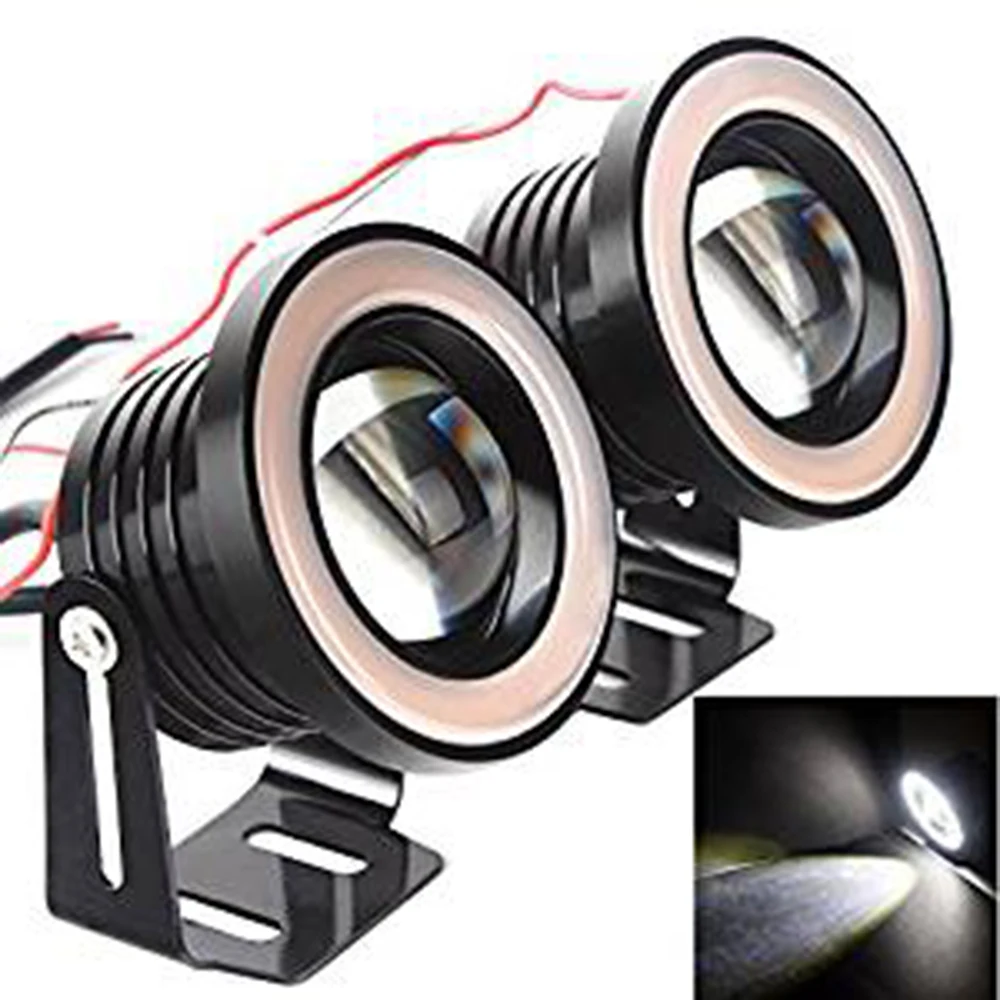 

YSY 2pcs 3.5inch Halo Fog Lamp LED COB Angel Eyes Foglight Super White 3200Lm Daytime Running Light Car DRL White/Red/Amber/Blue
