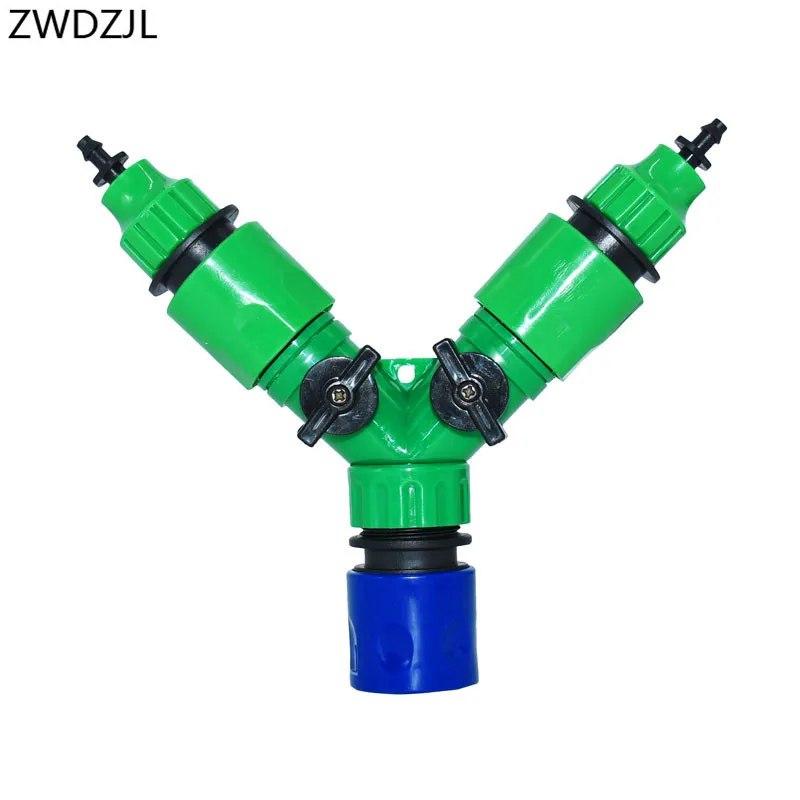 Irrigation Y connector 1/4 hose 2 way tap 3/8" garden tap Irrigation
