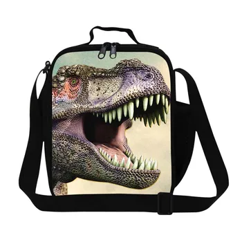 

New Movie Jurassic World Cartoon Kids Lunch Bags Mens Thermal Lunch Box 3D Animal Dinosaur Print Lancheira Picnic Food Bag