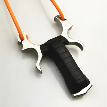 

Hot sale strong stainless steel hunting slingshot high quality catapult with rubber band adult outdoor shooting 2019