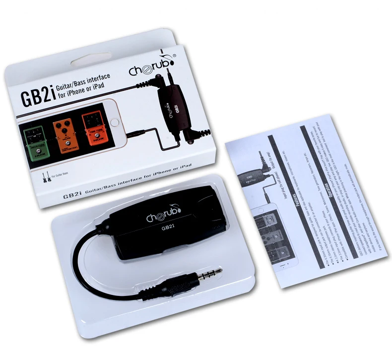 Cherub GB2i гитарный бас-интерфейс для Iphone и Ipad мобильного телефона гитарный эффекторный аудио адаптер