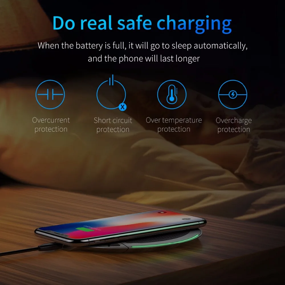  Baseus Faltbare Qi Drahtlose Ladegerät für iPhone 8/X Multifunktions Schnelle Drahtlose Lade für Sa