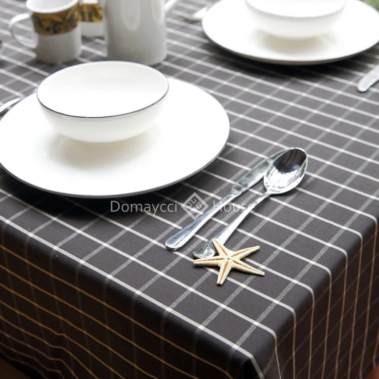 

Brown Plaid office meeting table cloth American countryside round table cloth simple plaid dinning table cover coffee tablecloth