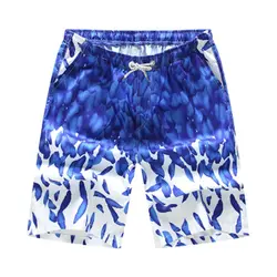 2019 летние новые мужские повседневные пляжные брюки Модная печать листьев быстросохнущие шорты мужские свободные большие размеры пляжные