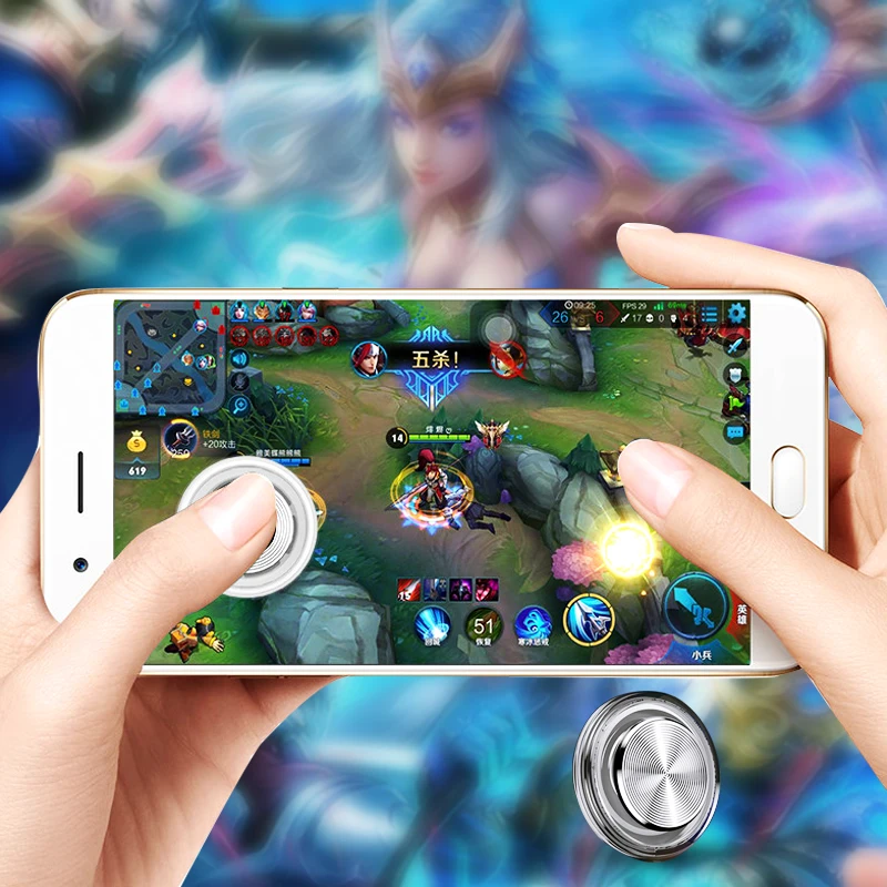 

Vacusg Round Game Joystick For Mobile Phone Rocker Tablet Android Iphone For Games Metal Button Controller With Suction Cup
