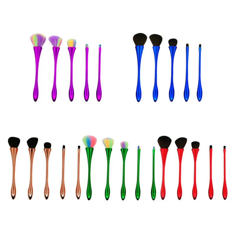

Colorful 5pcs Makeup Brushes Set Soft Hair Brush for Face Base Foundation Powder Make Up Professional Makeup Tool Sets Maquiagem