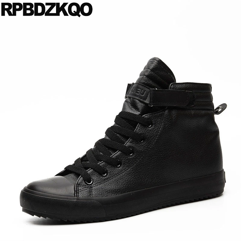 

Sneakers Lace Up Trainers Rubber Hip Hop Black Waterproof White Skate Comfort Designer British Casual Shoes 2018 Men High Top