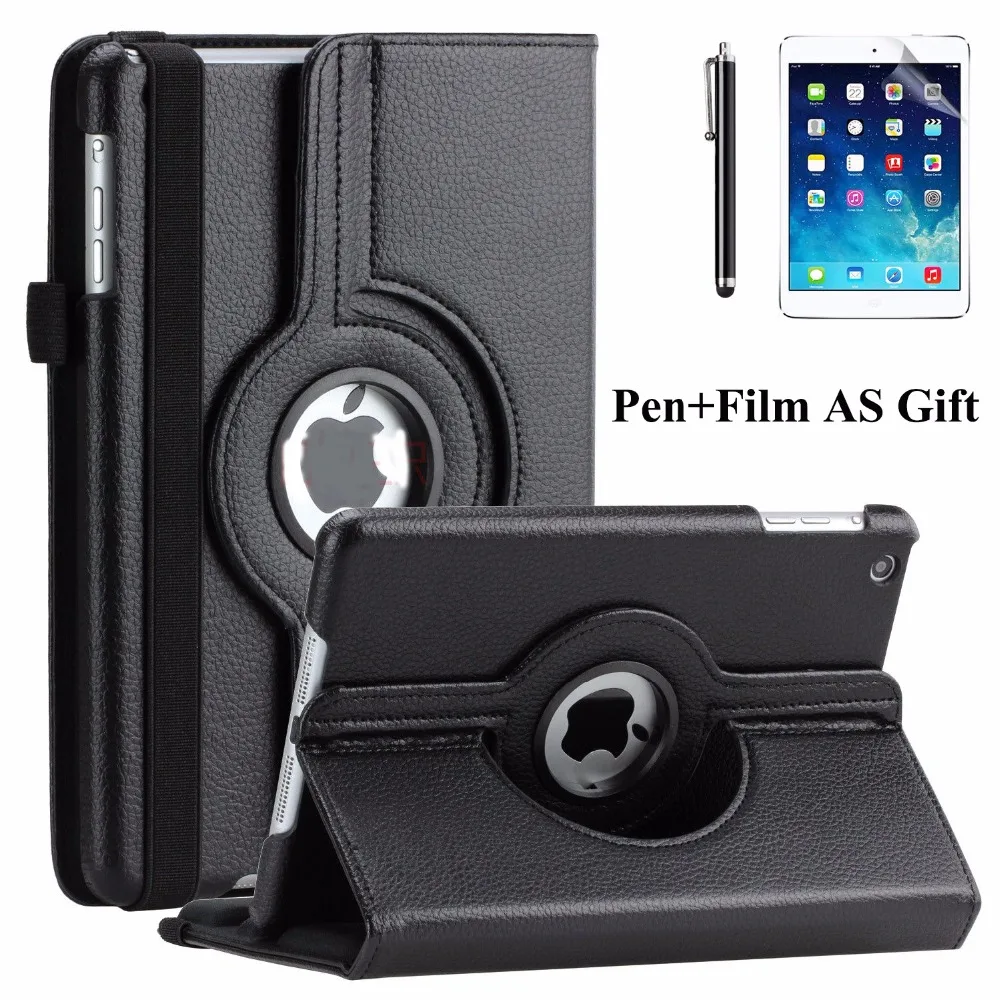 

Cover Case For funda iPad mini,360 Rotation Flip PU Leather Case Stand Case for iPad mini 123 Funda Case for iPad mini 2+Film
