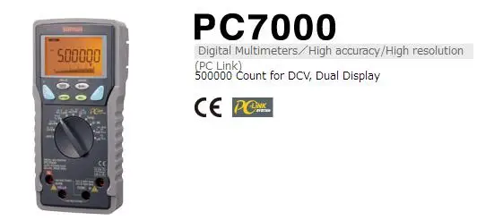 Цифровые мультиметры(PC Link) 500000 для DCV, двойной дисплей! Новинка!! Sanwa PC7000