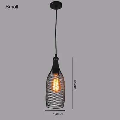 Винтажная железная окрашенная Подвесная лампа Магазин Подвеска-украшение светильник для помещений E27 держатель лампы 110-240 В - Цвет корпуса: Small