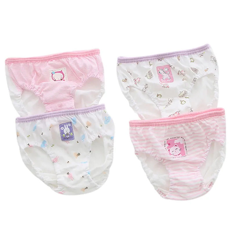 B 4pcs Baby underwear Boys Cotton Panties Girls Briefs Gifts Children Underwear Child Cartoon Briefs Underpants - Цвет: B