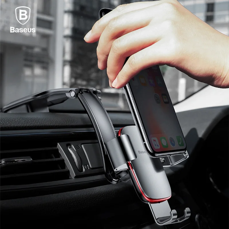  Baseus Metal Car Phone Mount Holder For iPhone Samsung Foldable Gravity Mobile Phone Holder for Das
