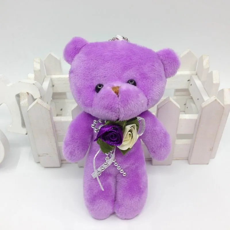 13cm stand bear with flower hat 6
