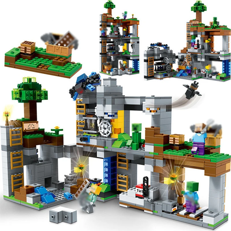 

734pcs Undersea Mine Castle Adventure Building Blocks Compatible Legoing Minecrafted City Bricks Zombie Figures Toy For Children