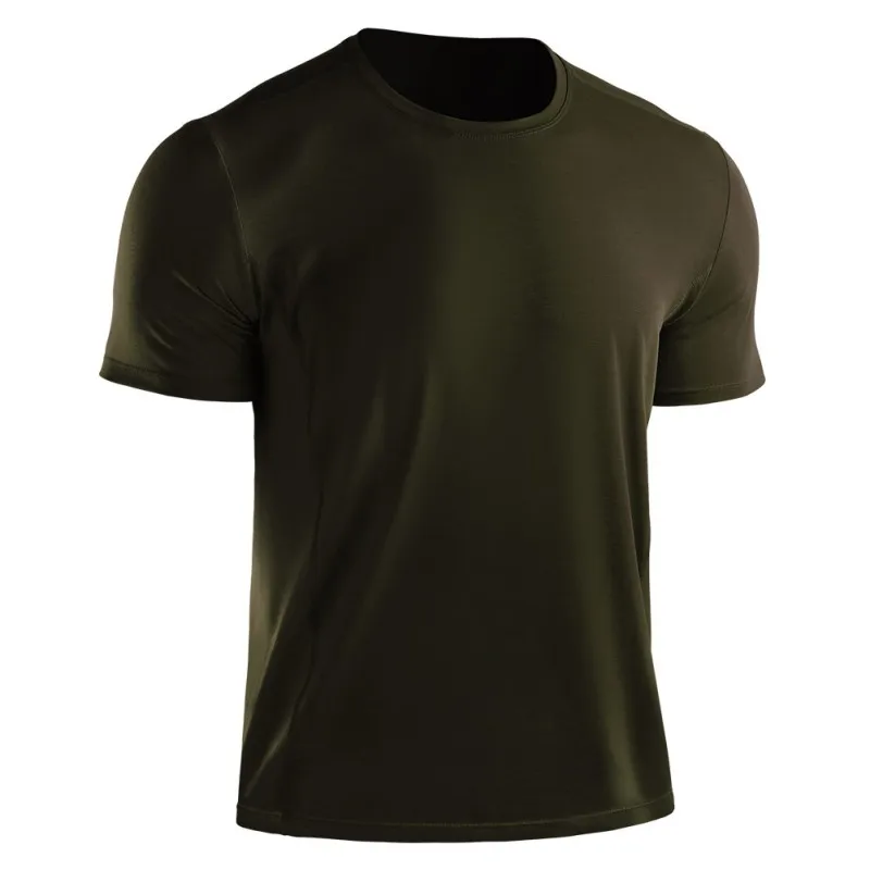 Men Summer T-shirt Casual Short Sleeve Quick-drying Breathable Bottoming Round Collar T-shirt Sports Running Fitness Tops