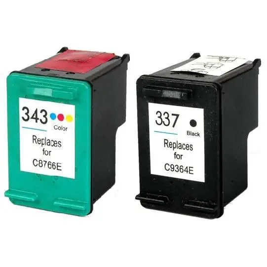 2Pcs For HP337 343 ink Cartridge for hp 337 343 for HP Photosmart C4180