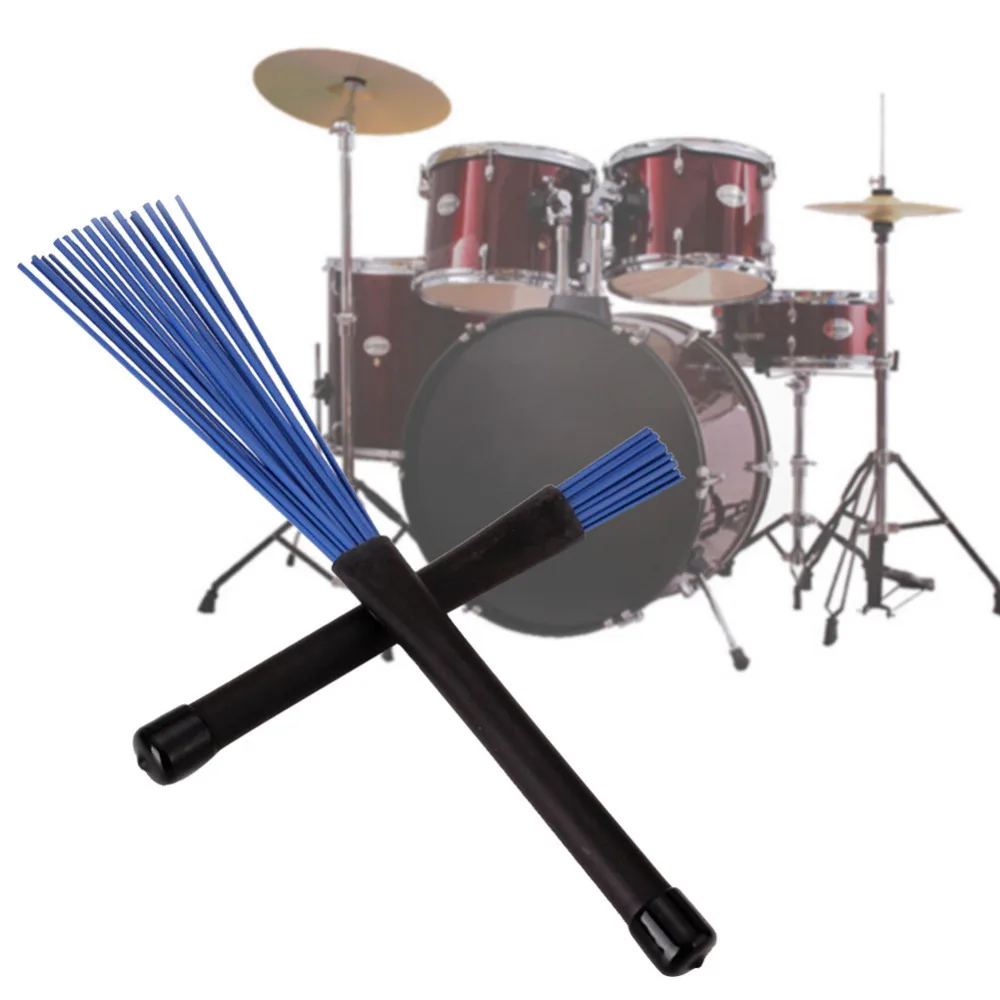 Drum Jazz Sticks Drum Brushes Drum Sticks Use Rubber + Nylon Cleaner