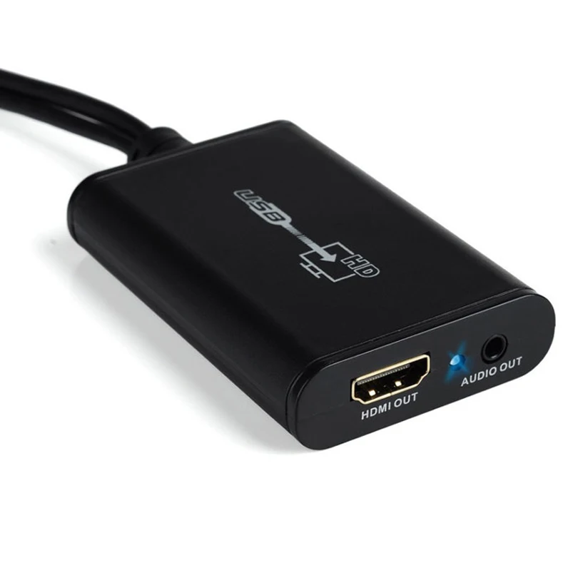 Конвертер USB 2 0 в HDMI с аудиокабелем 3 5 мм многоэкранный графический адаптер 1080P для