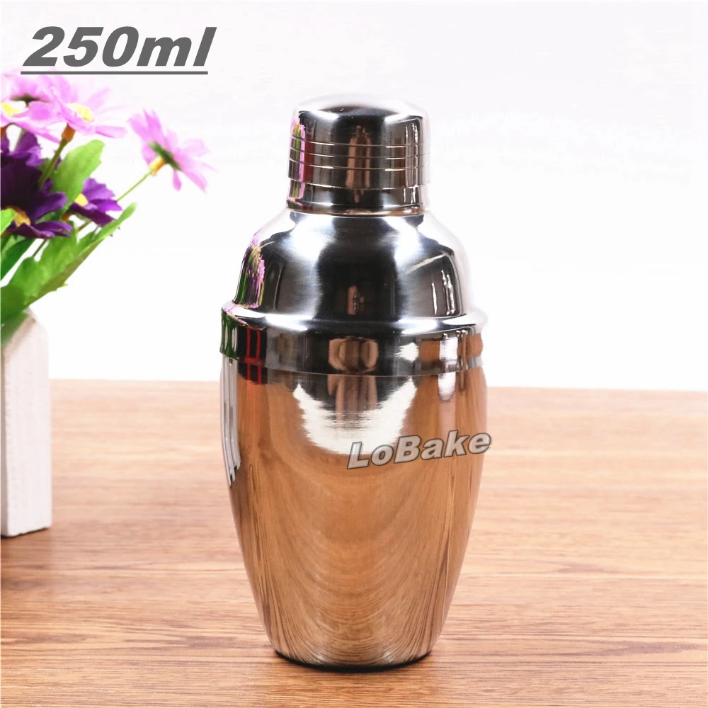 

250ml thickened cocktail shaker stainless steel protein shaker bottles wine mixer milk shakers for bar tools and equipments