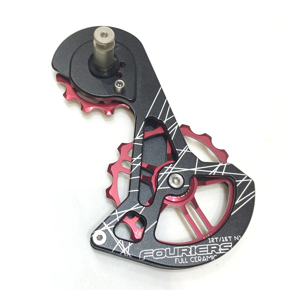 Fouriers bicicleta de carretera desviador trasero jaula de polea rueda Jockey transmisión Oversize 12 T 16 T para RD9100-SS 9100 bicicleta partes