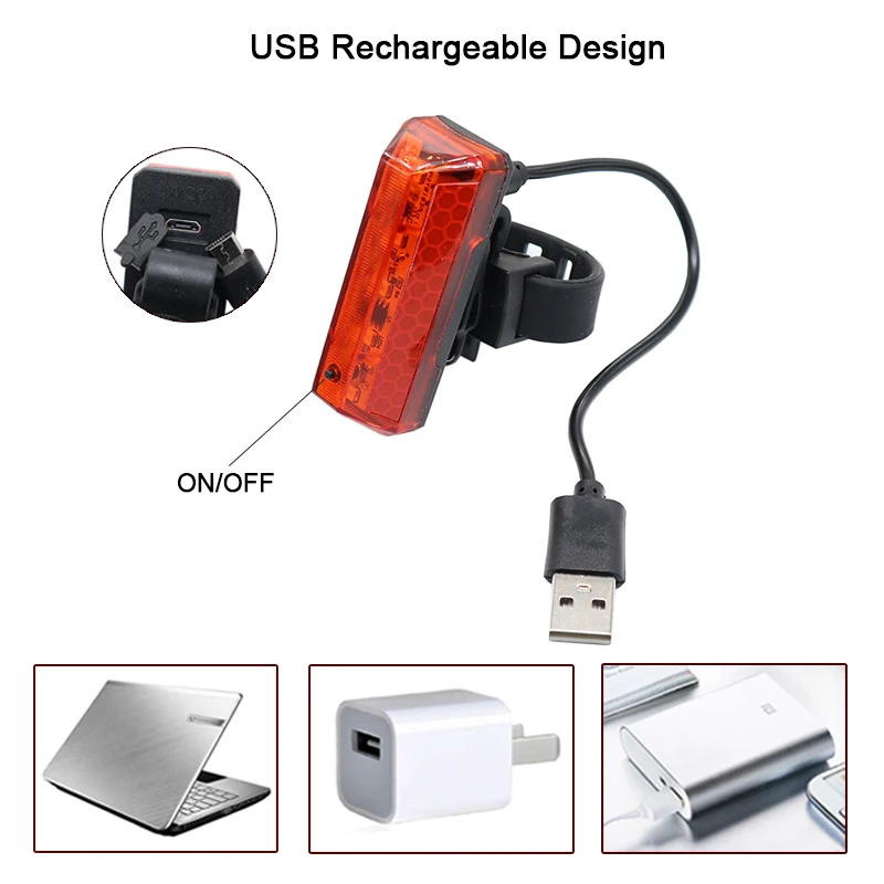 Sale Bicycle Tail Light USB Rechargeable for MTB Road Bike Rear Back Light Waterproof Night Cycling safety warning LED Lamp TL2281 3