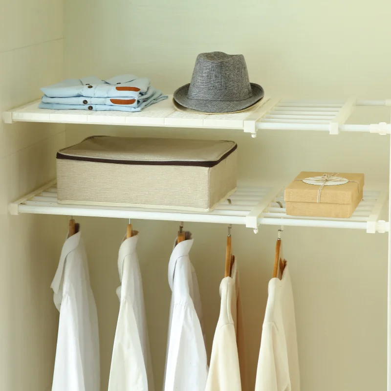 Adjustable Closet Organizer Shelf Nail-free Adjustable Wardrobe Layered Separated Shelf Bathroom Kitchen Cabinet Storage Holder Adjustable Closet Organizer Shelf Nail-free Adjustable Wardrobe Layered Separated Shelf Bathroom Kitchen Cabinet Storage Holder
