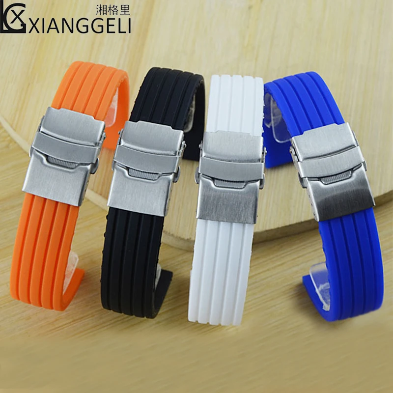 Watch accessories Silicone watch band wild fashionable novel design 14mm---24mm men's and women's sports waterproof Watch band Watch accessories Silicone watch band wild fashionable novel design 14mm---24mm men's and women's sports waterproof Watch band