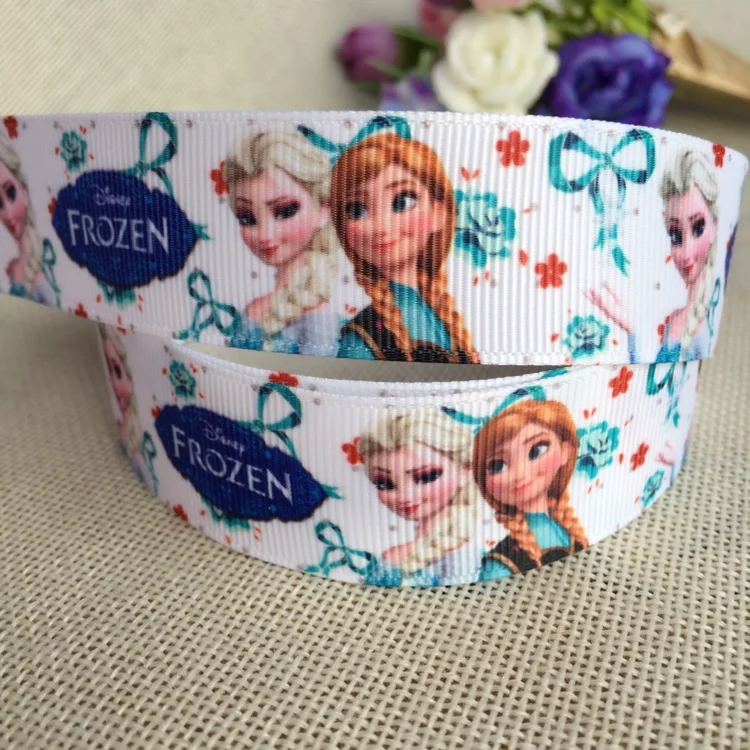 

New arrival 1'' (25mm) 5 yards princess printed grosgrain ribbons cartoon characters ribbon hair accessories