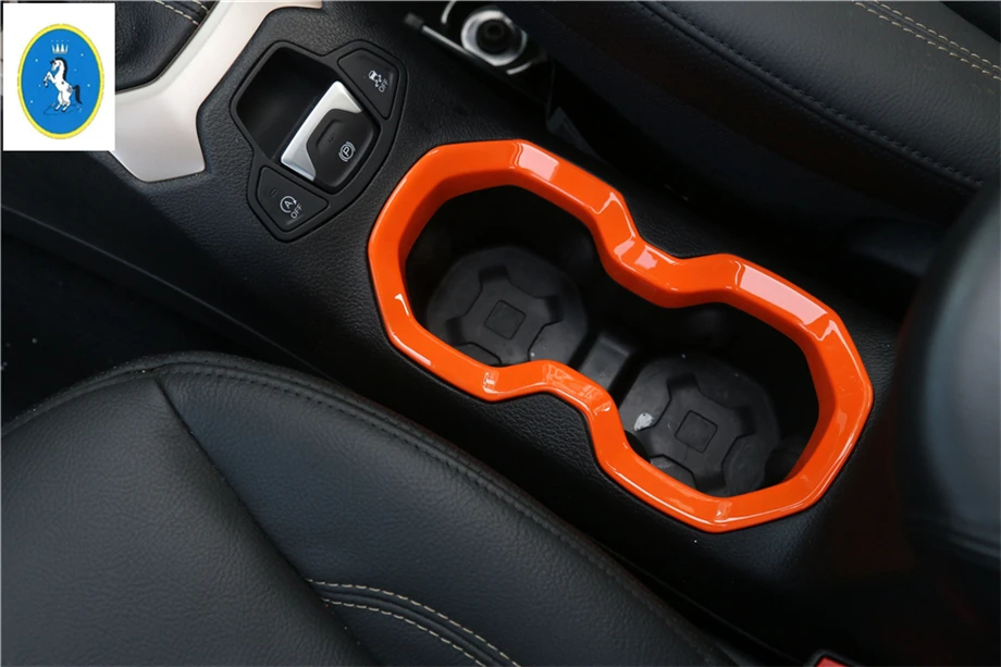 

New Style For Jeep Renegade 2015 2016 2017 2018 ABS Front Water Cup Holder Frame Cover Trim 1 Pcs