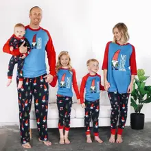 PUDCOCO/новые рождественские пижамы; Семейные комплекты для взрослых, женщин, мужчин и детей; Новогодняя одежда; пижамные комплекты; хлопковая футболка и брюки; одежда