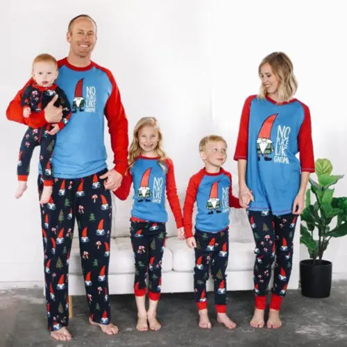 

PUDCOCO Newest XMAS PJs Family Matching Adult Women Men Kids Christmas Nightwear Pyjamas Pajamas Sets Cotton Tee Pants Clothes