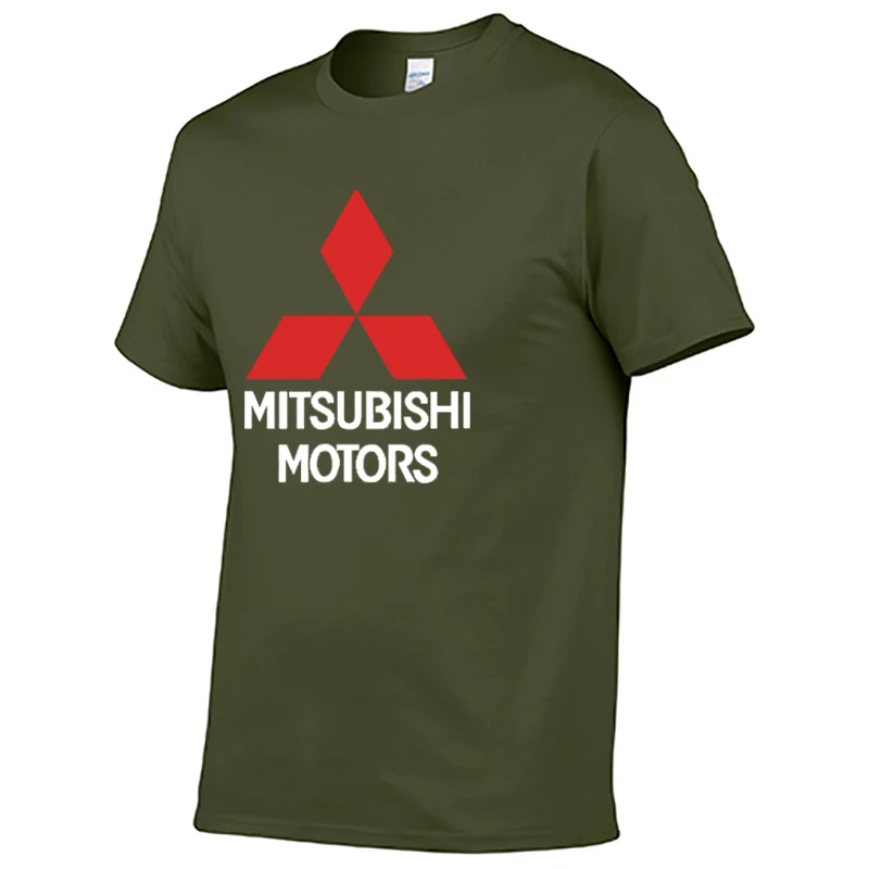 Мужская футболка с коротким рукавом и логотипом Mitsubishi, летняя повседневная мужская однотонная хлопковая футболка, модная мужская одежда в стиле хип-хоп Харадзюку
