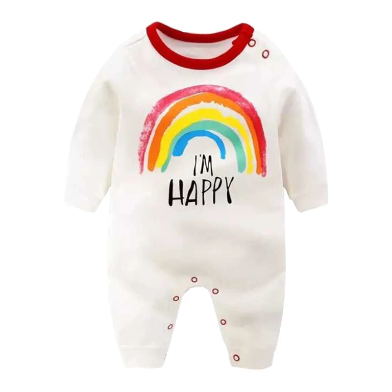 

Newborn Autumn Baby Rompers Boys Girls Full-Sleeve Jumpsuit Infant Rainbow Color Outwear Kid Climbing Clothes